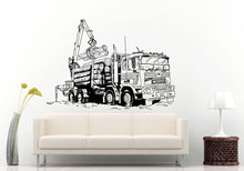 Load image into Gallery viewer, Truck Eighteen Wheeler Dogger Big Tires Farmer Vehicle Work Boys Room Kids Children Toddler Wall Decal Vinyl Sticker Mural Room Decor L1107