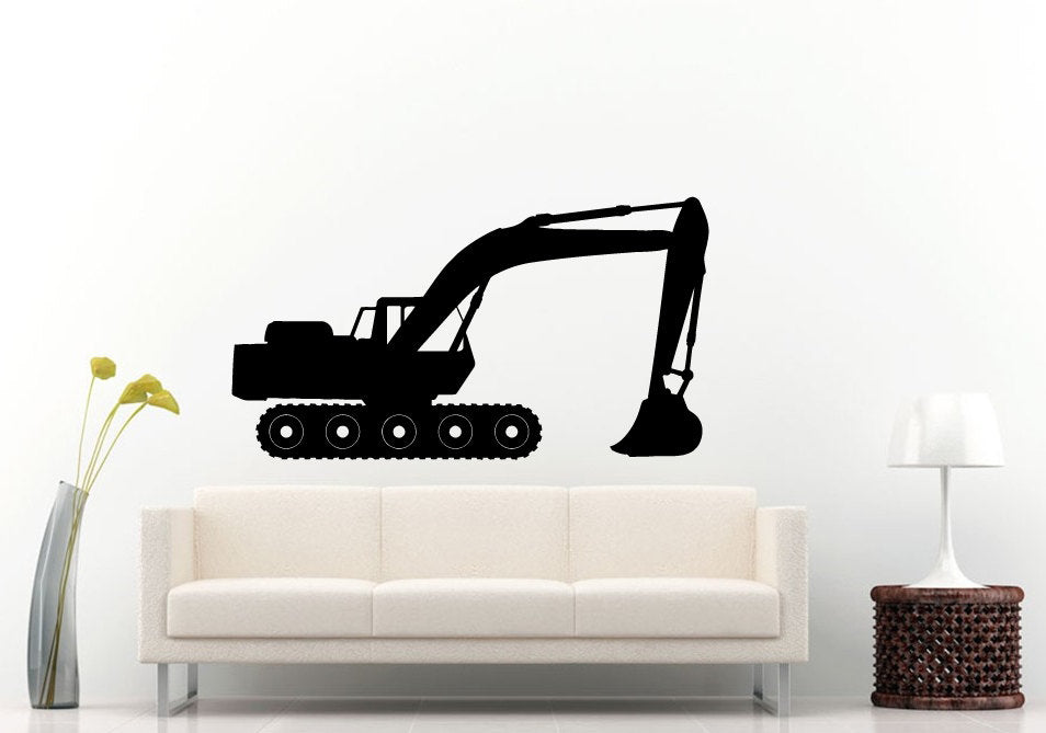 Mechanical Bulldozer Digger Big Tires Farmer Vehicle Work Boys Room Kids Children Toddler Wall Decal Vinyl Sticker Mural Room Decor L1103