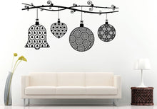 Load image into Gallery viewer, Christmas Holiday Decorations Tree Branch Snowflake Ornament Bells Love Hearts Wall Decal Vinyl Sticker Mural Room Decor L1108