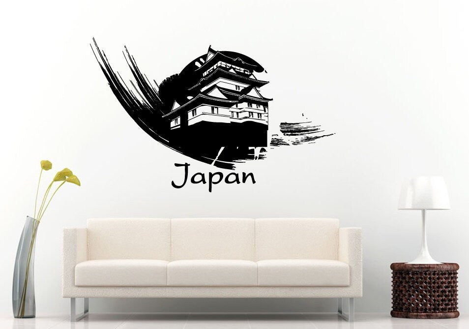 Pagoda Chinese Japanese Asian Eastern Architecture Building House Wall Decal Vinyl Sticker Mural Room Decor L1124