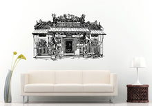 Load image into Gallery viewer, Pagoda Chinese Japanese Asian Eastern Architecture Building House Sun Sunset Wall Decal Vinyl Sticker Mural Room Decor L1121