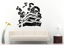 Load image into Gallery viewer, Pagoda Chinese Japanese Asian Eastern Architecture Building House Flowers Sakura Wall Decal Vinyl Sticker Mural Room Decor L1125