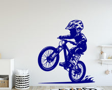Load image into Gallery viewer, Little Boy Bicycle Wall Decal, Bike Wall sticker, Bicycle wall art Kids room Decal 0441DE