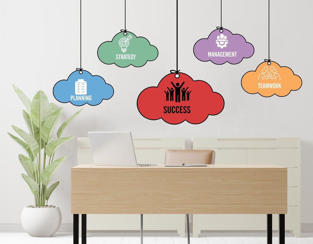Success wall decal, Teamwork Office Wall Decor, Management, Planning Idea Teamwork Business Office Decoration Stickers Mural Gift 1191RS
