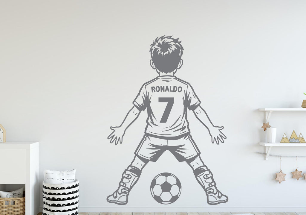 Soccer Player wall decal, Football Wall Decal Sport Vinyl, Football stickers Boys Passion Shoot your Goal Stickers, Kids Room 443DE