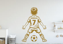 Load image into Gallery viewer, Soccer Player wall decal, Football Wall Decal Sport Vinyl, Football stickers Boys Passion Shoot your Goal Stickers, Kids Room 443DE
