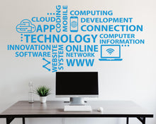 Load image into Gallery viewer, Technology Wall Decal, Circuit Board Wall Vinyl, Office Wall Decor, Business Software Wall Sticker, Computer It Decor Office 1197RS