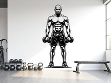 Load image into Gallery viewer, Afro American Men Gym Wall Decal Fitness Wall Art Decor Crossfit Wall Decal Gifts Home Gym Wall Sticker Motivational Wall Decal 1193RS