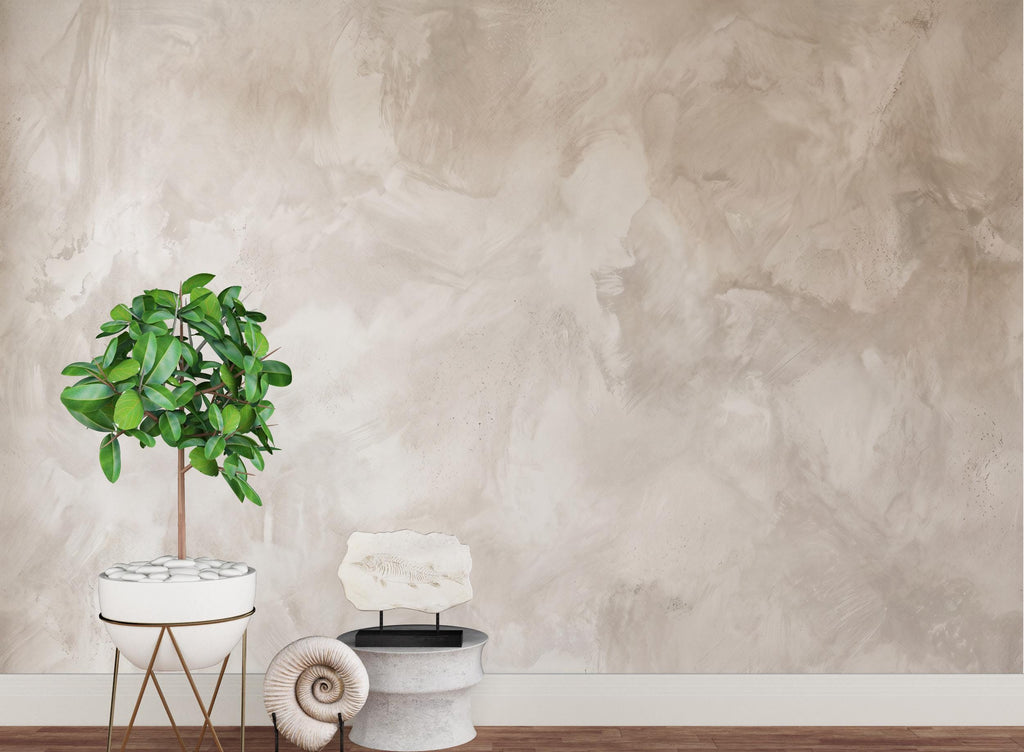 Neutral Abstract Wallpaper | Beige Textured Wall Mural | Modern Plaster Effect Wallpaper | Minimalist Luxury Wall Decor for Living Room