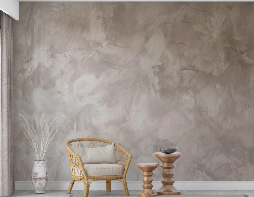 Neutral Abstract Wallpaper | Beige Textured Wall Mural | Modern Plaster Effect Wallpaper | Minimalist Luxury Wall Decor for Living Room
