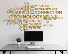 Load image into Gallery viewer, Technology Wall Decal, Circuit Board Wall Vinyl, Office Wall Decor, Business Software Wall Sticker, Computer It Decor Office 1197RS
