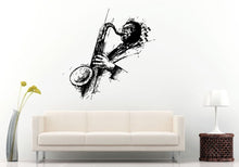 Load image into Gallery viewer, Jazz Sax Saxophone Instrument Tool Man Player Band Musical Genre Wall Decal Vinyl Sticker Mural Room Decor L1140