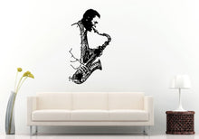 Load image into Gallery viewer, Jazz Sax Saxophone Instrument Tool Man Player Band Musical Genre Wall Decal Vinyl Sticker Mural Room Decor L1141