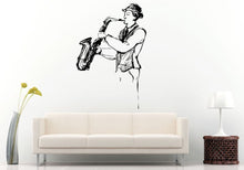 Load image into Gallery viewer, Jazz Sax Saxophone Instrument Tool Band Musical Genre Man Band Player Wall Decal Vinyl Sticker Mural Room Decor L1143