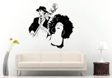 Load image into Gallery viewer, Jazz Sax Saxophone Instrument Tool Band Musical Genre Woman Man Vocalist Microphone Band Wall Decal Vinyl Sticker Mural Room Decor L1149