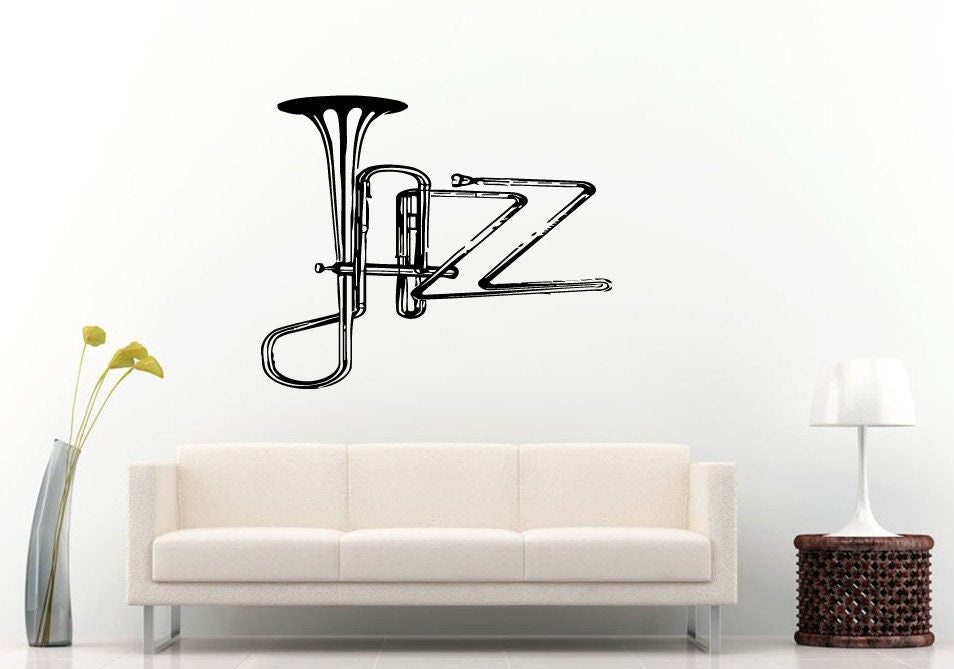 Jazz Sax Saxophone Instrument Tool Band Musical Genre Wall Decal Vinyl Sticker Mural Room Decor L1155
