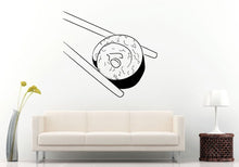 Load image into Gallery viewer, Chop Sticks Holding Sushi Roll Kitchen Wall Decal Vinyl Sticker Mural Room Decor L1166