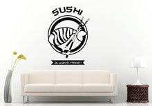 Load image into Gallery viewer, Sushi Always Fresh Restaurant Logo Sign Emblem Kitchen Wall Decal Vinyl Sticker Mural Room Decor L1168