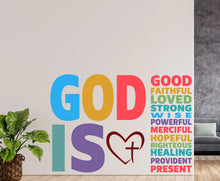 Load image into Gallery viewer, God Is, Good Faithful Loved wall decal Motivational Inspirational Wall Decal Sticker Office Wall Decal Women eyelashes Beauty 1206RS