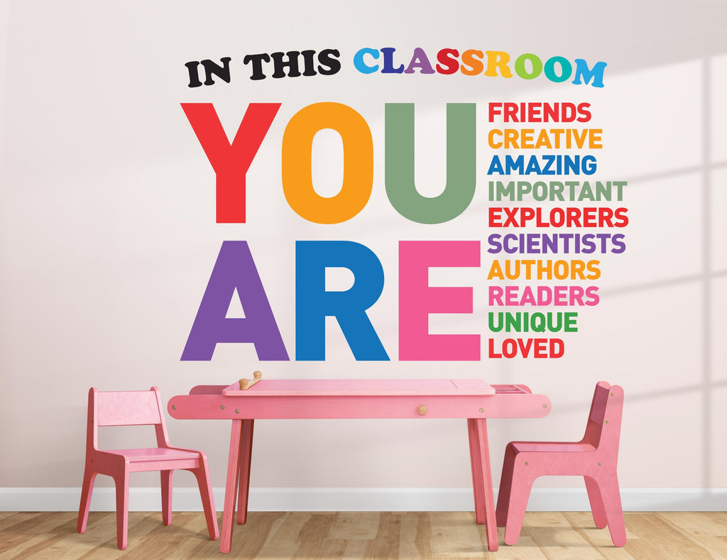 Back To School Classroom Wall Decal, Classroom Wall Decor Vinyl, Kindergarten wall vinyl decor, Educational Wall Art, Playroom decor 1207RS