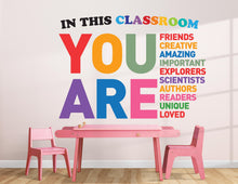 Load image into Gallery viewer, Back To School Classroom Wall Decal, Classroom Wall Decor Vinyl, Kindergarten wall vinyl decor, Educational Wall Art, Playroom decor 1207RS