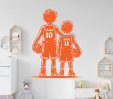 Load image into Gallery viewer, Brother Basketball wall decor, Custom Wall Decal Sport Vinyl, Basketball stickers, Boys Passion, Basketball Wall Art, Kids Room 1208RS