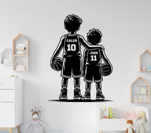 Load image into Gallery viewer, Brother Basketball wall decor, Custom Wall Decal Sport Vinyl, Basketball stickers, Boys Passion, Basketball Wall Art, Kids Room 1208RS