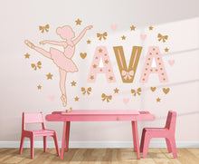 Load image into Gallery viewer, Custom Ballerina Name Vinyl Wall Decal, Girl's Room Decor 1209RS