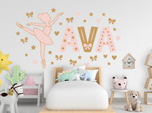 Load image into Gallery viewer, Custom Ballerina Name Vinyl Wall Decal, Girl's Room Decor 1209RS