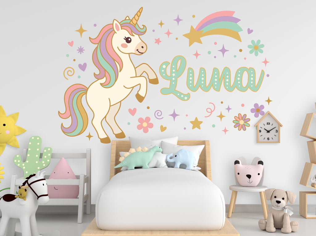 Custom Unicorn Name Vinyl Wall Decal, Girl's Room Decor 1210RS