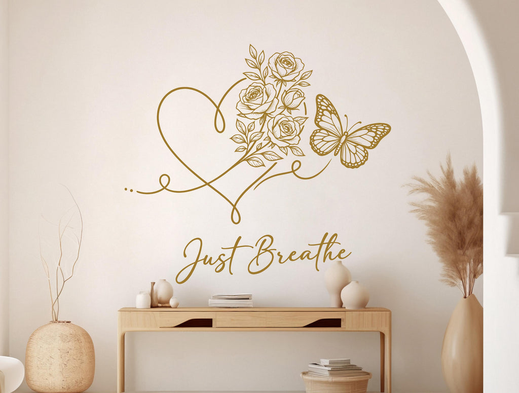 Just Breath Wall Decal Beauty Salon Gifts Wall Decor Lashes Stickers SPA Women Make up Unique Gift 1217RS