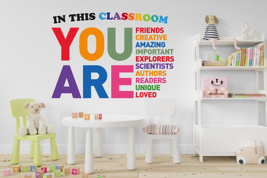 Back To School Classroom Wall Decal, Classroom Wall Decor Vinyl, Kindergarten wall vinyl decor, Educational Wall Art, Playroom decor 1207RS