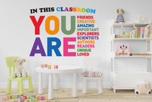 Load image into Gallery viewer, Back To School Classroom Wall Decal, Classroom Wall Decor Vinyl, Kindergarten wall vinyl decor, Educational Wall Art, Playroom decor 1207RS