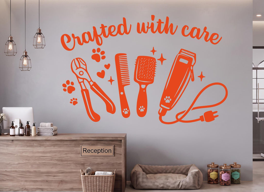 Grooming Salon Dog Wall Decor, Dog Wall Decals, Dog Wall Art, Dog Lover Stickers Pets Bedroom Wall Vinyl Nursery Wall Decals Art 1225RS