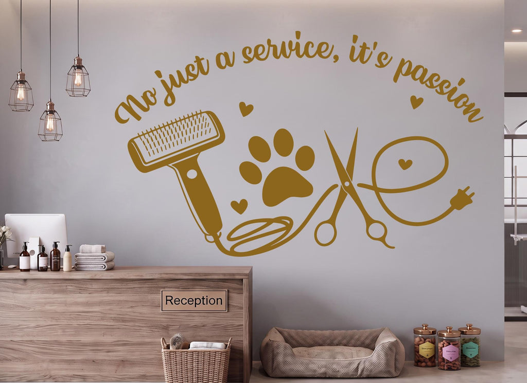 Grooming Salon Dog Wall Decor, Dog Wall Decals, Dog Wall Art, Dog Lover Stickers Pets Bedroom Wall Vinyl Nursery Wall Decals Art 1226RS