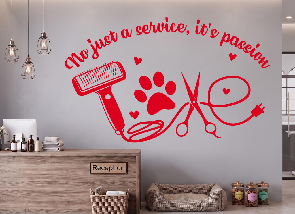 Grooming Salon Dog Wall Decor, Dog Wall Decals, Dog Wall Art, Dog Lover Stickers Pets Bedroom Wall Vinyl Nursery Wall Decals Art 1226RS