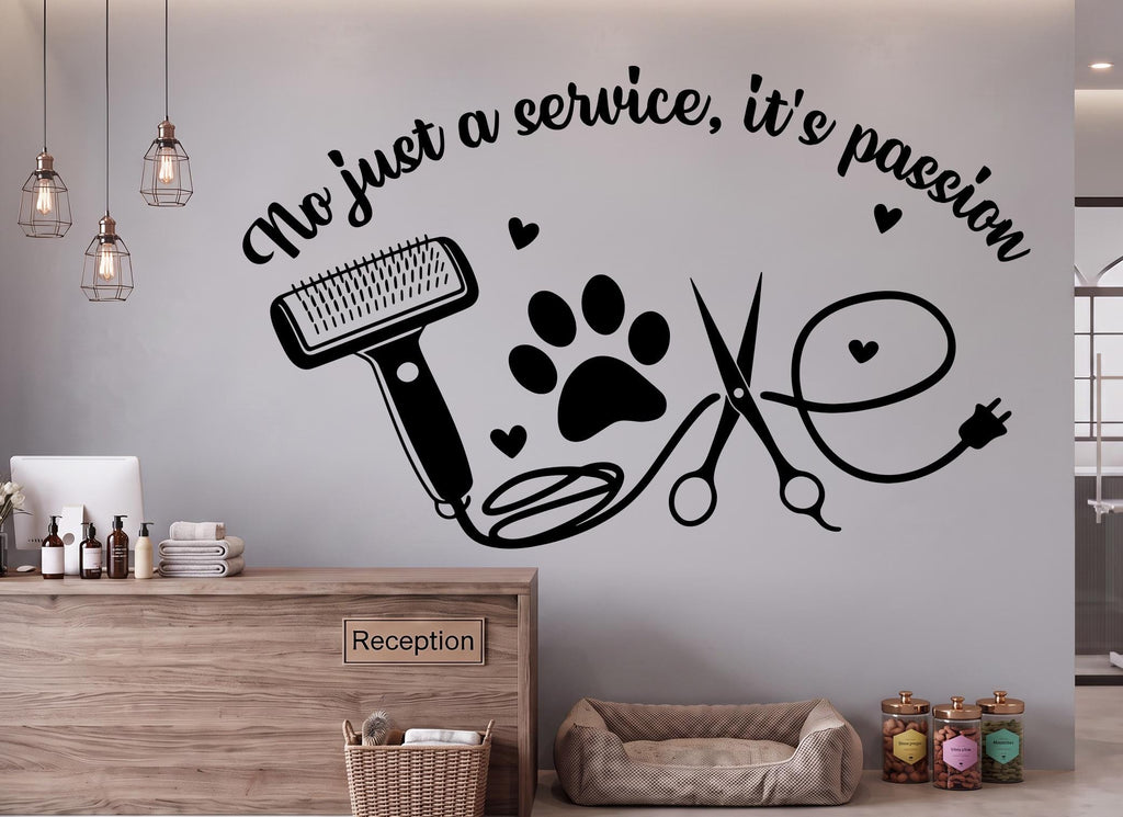 Grooming Salon Dog Wall Decor, Dog Wall Decals, Dog Wall Art, Dog Lover Stickers Pets Bedroom Wall Vinyl Nursery Wall Decals Art 1226RS