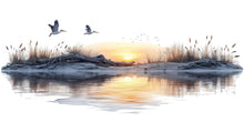 Load image into Gallery viewer, Coastal Sunset Wall Mural, Beach Bedroom Wallpaper, Airbnb Beach Decor, Ocean Peel and Stick Wallpaper, Seagull Wall Mural, Beach House