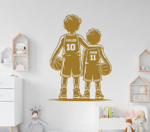 Load image into Gallery viewer, Brother Basketball wall decor, Custom Wall Decal Sport Vinyl, Basketball stickers, Boys Passion, Basketball Wall Art, Kids Room 1208RS
