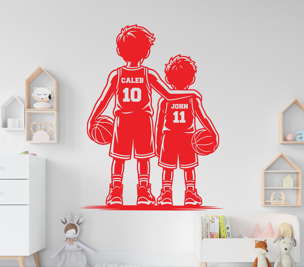 Brother Basketball wall decor, Custom Wall Decal Sport Vinyl, Basketball stickers, Boys Passion, Basketball Wall Art, Kids Room 1208RS