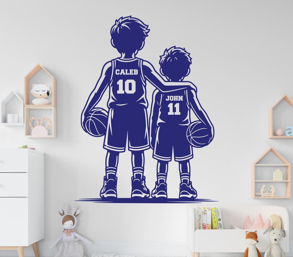 Brother Basketball wall decor, Custom Wall Decal Sport Vinyl, Basketball stickers, Boys Passion, Basketball Wall Art, Kids Room 1208RS