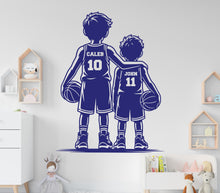 Load image into Gallery viewer, Brother Basketball wall decor, Custom Wall Decal Sport Vinyl, Basketball stickers, Boys Passion, Basketball Wall Art, Kids Room 1208RS