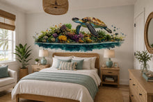 Load image into Gallery viewer, Sea Turtle Wall Mural, Coral Reef Wallpaper, Ocean Nursery Decor, Peel and Stick Wallpaper, Coastal Bedroom Wall Art, Underwater Mural