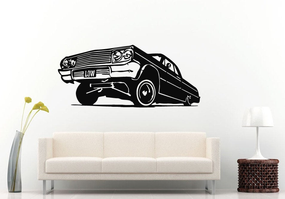 Racing Car Vehicle Tuner Tuning Custom Drifting Automobile Coupe Speed Fast Low Rider Wall Decal Vinyl Sticker Mural Room Decor L1175