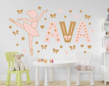 Load image into Gallery viewer, Custom Ballerina Name Vinyl Wall Decal, Girl's Room Decor 1209RS