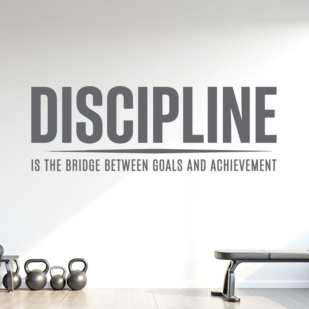 Discipline Wall Decal, Gym Quote Wall Decal, Motivation Sticker, Home Gym Decor, Workout 1213RS