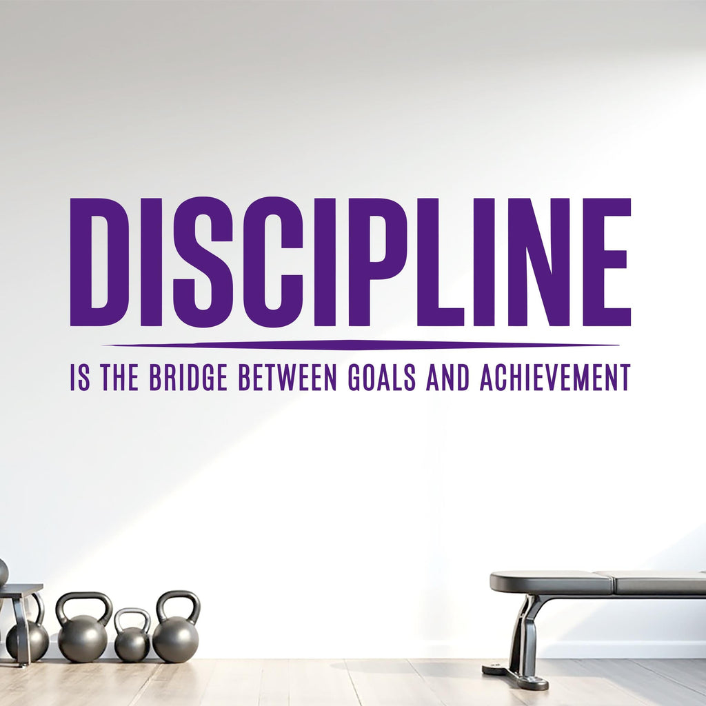 Discipline Wall Decal, Gym Quote Wall Decal, Motivation Sticker, Home Gym Decor, Workout 1213RS