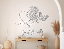 Load image into Gallery viewer, Just Breath Wall Decal Beauty Salon Gifts Wall Decor Lashes Stickers SPA Women Make up Unique Gift 1217RS