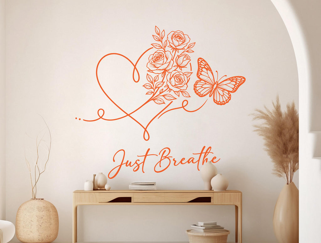 Just Breath Wall Decal Beauty Salon Gifts Wall Decor Lashes Stickers SPA Women Make up Unique Gift 1217RS