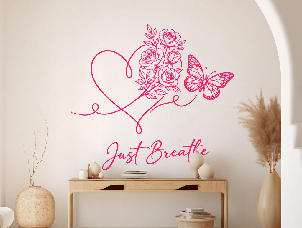 Just Breath Wall Decal Beauty Salon Gifts Wall Decor Lashes Stickers SPA Women Make up Unique Gift 1217RS